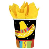 amscan Fiesta Fun Cinco de Mayo Party Paper Cups (8 Piece), Multi Color, 3 x 3
