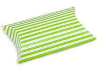 Green/White Striped Print Pillow Box (12-Pack)