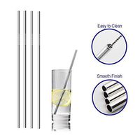 Stainless Steel Reusable Metal Straws -Portable Food Grade 30 Pack 8.5 inch