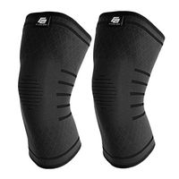 Fit Active Sports Flex Compression Knee Sleeves Brace for Men & Women - Knee Support for Weight Lifting, Gym Workout, Cross Training, Running, Sports and More. (BLACK, XL)