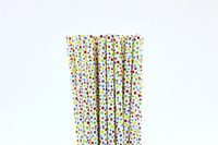 Small Multi Color Polka Dot Paper Straws (100)