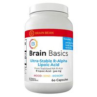 Brain Basics Ultra-Stable R-Alpha Lipoic Acid | for Healthy Nerve and Brain and Blood Sugar Support | 300 mg Most Active R-Lipoic Acid | 60 Servings