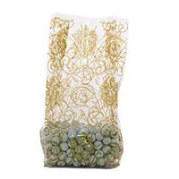 10ct Elegant Gold"Laced Roses" 4x2x9" Medium Cello Cellophane Treat Food Snack Bags nfLG -1489