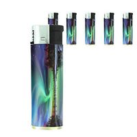Alaska Scenes Set of 5 Lighters S10 Electronic Refillable Flame Cigarette Smoking