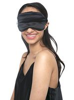 MYK Silk Sleeping Eyemask, Filled with Pure Mulberry Silk, Napping Blindfold, for Sleeping, Travel Eye Mask, with Adjustable Strap for Comfort, Black