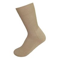 Diabetic 100% Cotton Non Binding Medical Men's Beige Socks size: 8-8.5