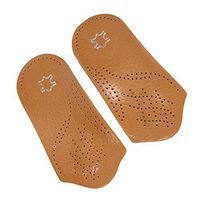 HEALLILY 3/4 Length Orthotic Inserts Flat Feet Plantar Fasciitis Arch Support Insoles for Men and Women All Arch Types (Brown) - 37-38