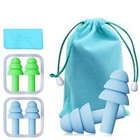 Bihuo Reusable Silicone Ear Plugs- NRR 32, Tinnitus Buzzing Reduction Earplugs for Sleeping, Hypoallergenic- Muffling Sound Volume and Reduce Noise, for Swimming, Concerts-2Pairs (Lime/Blue)