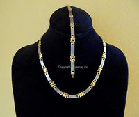 J Magnetic Bracelet and Necklace Set Necklace 18", Bracelet 7" Long, 8000 Gauss