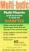 Multi-Betic Diabetes Multi Vitamin and Mineral 24 Hour Support Formula, (Pack of 3)