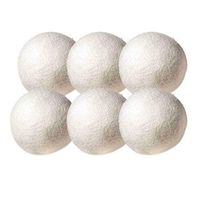 LLMLCF 6PCS/Set Natural Reusable Laundry Clean Ball Practical Home Wool Dryer Balls