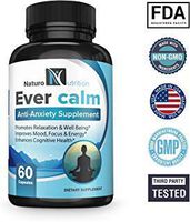 Ever Calm Soothing Stress Relief Supplement Herbal Blend for Anti Anxiety & Increased Serotonin Levels ~ with Ashwagandha, Rhodiola, L-Theanine, St. John's Wort & B Vitamins by Naturo Nutrition