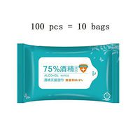 75% Alcohol Disinfecting Wet Wipes, Portable Wet Tissue, for Adults & Kids Daily Cleaning, 100 Pcs