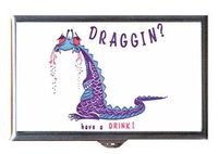 Dragon? Have A Drink! Retro Cocktail Napkin Decorative Pill Box