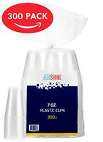 [300 Pack] 7 Ounce Clear Plastic Disposable Cups by BluShine – BPA-Free, Durable, Stackable & Crack Resistant Drinkware - Non-Stick, Easy to Pull Apart – Ideal for Home, Office, or Business