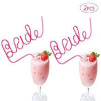 Bride Straw | Bride to Be Gift | Pink Straws | Bride crazy straw | Perfect for Bachelorette Party Decoration Accessories Bridal Shower Decorations 2PCS