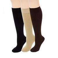 Diabetic Socks Knee High | Womens Black/Brown/Khaki Assorted 3 Pack