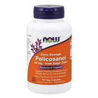 NOW Supplements, Policosanol 40mg with Pine Plant Sterols and Hawthorn, Extra Strength, 90 Veg Capsules