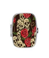 Zeroend Skull Design Custom Personalized Pill Box Decorative Metal Medicine Drug Container Case Pocket or Purse