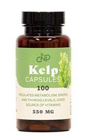 Raw Sea Kelp Powder Supplement - 550mg Capsules 100 Pills Powdered Raw Seaweed & Thyroid Support Supplement