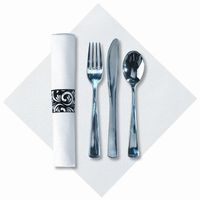 Hoffmaster 119978 Linen-Like Scroll Metallic Cutlery - 100 / CS