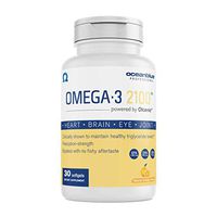Ocean Blue Omega 2100, Highly Concentrated Burpless Fish Oil Supplement 2100 mg Omega-3 Fatty Acids 1300mg EPA, 600mg DHA 30 Softgels