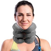 Traction Best Cervical Neck Device and Collar Brace with Adjustable Size, Bigger Pump, Durable for Spine Alignment and Chronic Neck Pain Relief Fauay