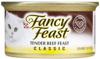 Purina Fancy Feast Grain Free Pate Wet Cat Food, Tender Beef Feast - (24) 3 oz. Cans