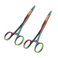 LAJA IMPORTS Set of 2 Multi Titanium Color Rainbow Olsen HEGAR Needle Holder 5.5" Stainless Steel