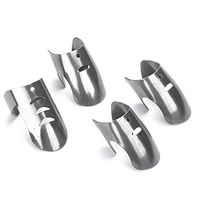 kebyy 4pcs Finger Guard Protectors Adjustable Stainless Steel Finger Guard Slice Chop Safe Cooking Tool