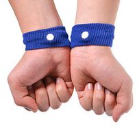 LIOOBO Adjustable Anti Nausea Wrist Band Adults Sickness Car Motion Sea Sick Car Ship Plane 5 Pair (Blue)