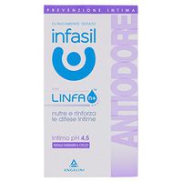 Infasil: "Antiodore" Anti-Odor Intimate Cleanser with N+ Lymph - 6.76 Fluid Ounces (200ml) Bottle [ Italian Import ]