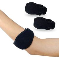 OSK Tennis Elbow Brace (2 PCS) with Compression Pad for Tendonitis, Tennis & Golfer's Elbow Pain Relief, One Size, Black