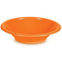 Club Pack of 240 Sunkissed Orange Disposable Plastic Party Snack Bowls 12 oz.