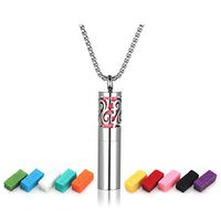 JOVIVI Aromatherapy Essential Oils Diffuser Necklace Glory Container Locket Pendant Stainless Steel Perfume Necklace 24" Chain