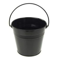 Homeford Firefly Imports Metal Pail Buckets Party Favor, 5-Inch, Black, 5"