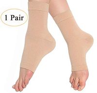 Compression Ankle Brace (1 Pair), TOPSOW Breathable Pain Relief Ankle Support Sleeve for Unisex Achilles Tendonitis, Plantar Fasciitis and Sprain (Nude, Large)