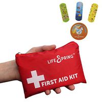 Mini First Aid Kit for Happy Kids : for Travel, Diaper Bag, Car, Purse, Hiking, Sports, Backpack - 77 pieces with Kids' Essentials, CPR Mask & Comfortable Flex Bandages - Durable, Compact Pouch