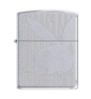 Zippo Playboy Bunny Stripe Pocket Lighter, Satin Chrome