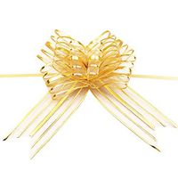 SUPVOX 10PCS Gift Wrapping Pull Bows Gift Wrap Knot for Birthday Wedding Christmas New Year Party Ornament (Golden)