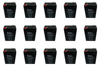 6 VOLT 4.5AH RECHARGEABLE GAME DEER FEEDER BATTERY 6V - PS-640 - 15 Pack