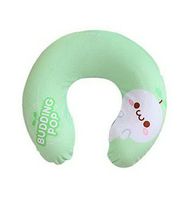U-Shape Neck Protection PVC Hot Water Bottle Hot Water Bag with Cute Cover Green