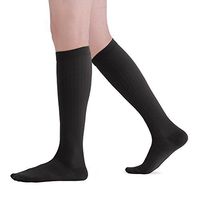 Fytto 2167 Men’s Microfiber Compression Socks, 20-30mmHg Graduated Support - Therapeutic Knee High Trouser Stocking for Varicose Veins, Lymphedema and Aching Leg, Black, Small