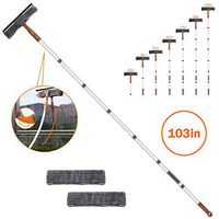 Window Squeegee with Bendable Head, 2 in 1 Squeegee Shower Window Cleaning Kit, 103" Long Extension Pole, Versatile Outdoor Glass Cleaning Supplies for High Windows