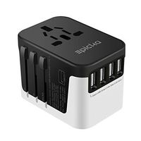 Universal Travel Adapter - EPICKA All in One International Wall Charger AC Plug Adaptor with 5.6A Smart Power and 3.0A Type-C for USA EU UK AUS (Black + White)
