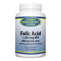 Vitamin Discount Center Folic Acid 800mcg, 200 Tablets