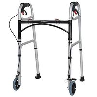 ZAIHW Folding Walker for Seniors Durable Aluminum Alloy Frame Supports 8-Speed Adjustable with Hand Brake Adjustable Height