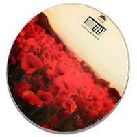 Digital Body Weight Bathroom Scale Floral Print 390lb LCD Digital Bath Tempered Glass