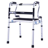 Lyqqqq Elderly Walker Wheelless Walking Stand Disabled Walking Frame with Seat Plate Four-Legged Walking Stick