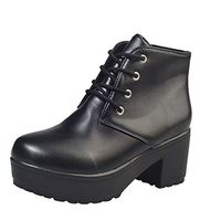 Short Boots,Neartime Ladies Ankle Flat Oxford Leather Casual Shoes Lace-Up Round Toe Outdoor Short Boots